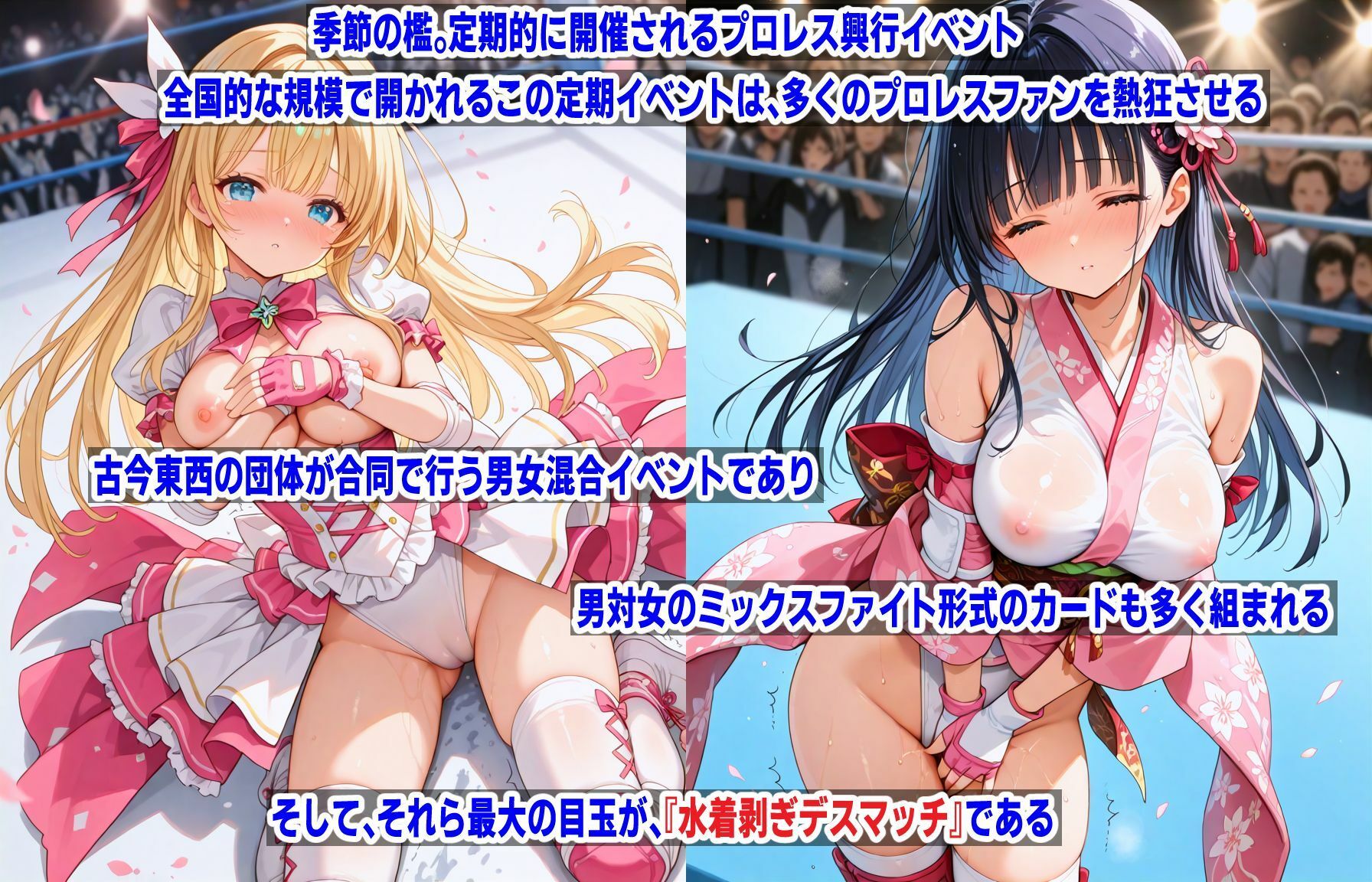 季刊 AI水着剥ぎデスマッチ vol.1 〜アイドルプロレス 2025年春の興行〜 サンプル1ページ目