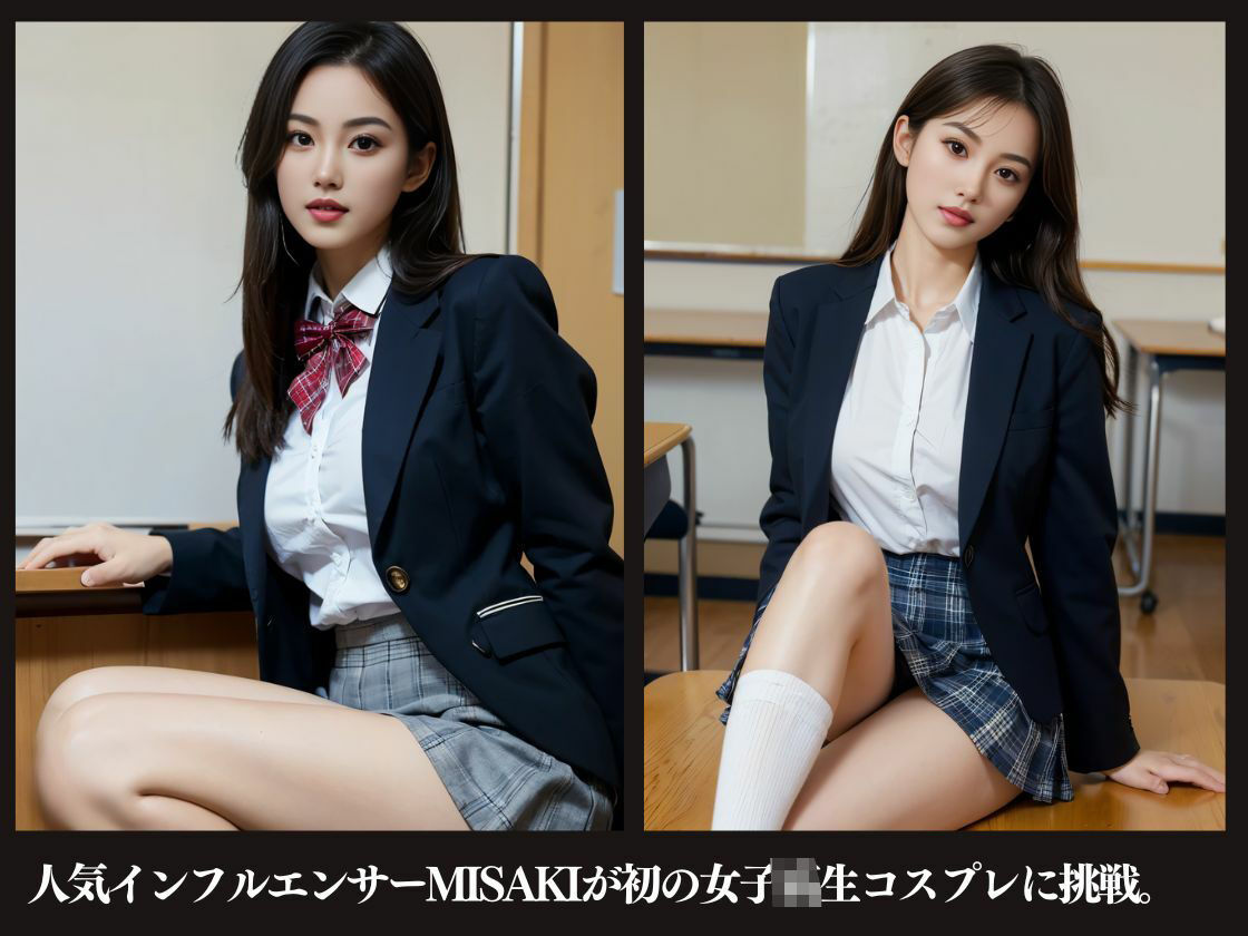 MISAKIがJKコスプレに挑戦してみたら… サンプル1ページ目