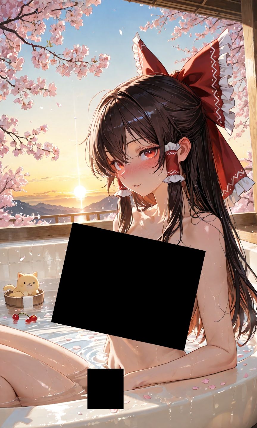 魔理沙は霊夢のえっちな写真を撮りたいようです。vol.55〜春の晴れた朝の風呂編〜 サンプル1ページ目
