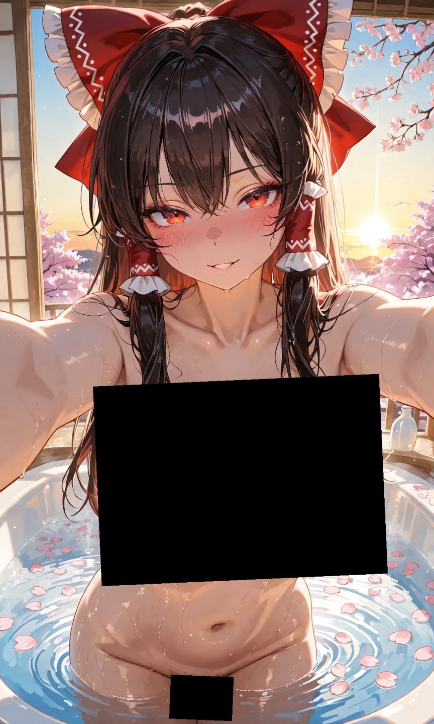 魔理沙は霊夢のえっちな写真を撮りたいようです。vol.55〜春の晴れた朝の風呂編〜 サンプル2ページ目