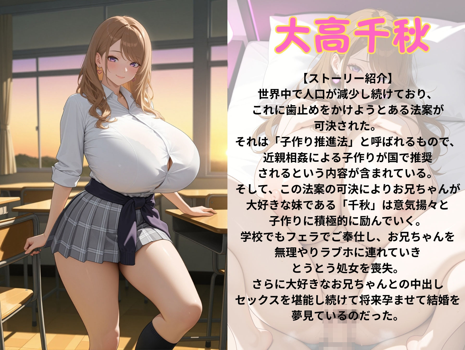 爆乳妹ギャルと子作り推進法で合法孕ませセックスし放題 サンプル1ページ目