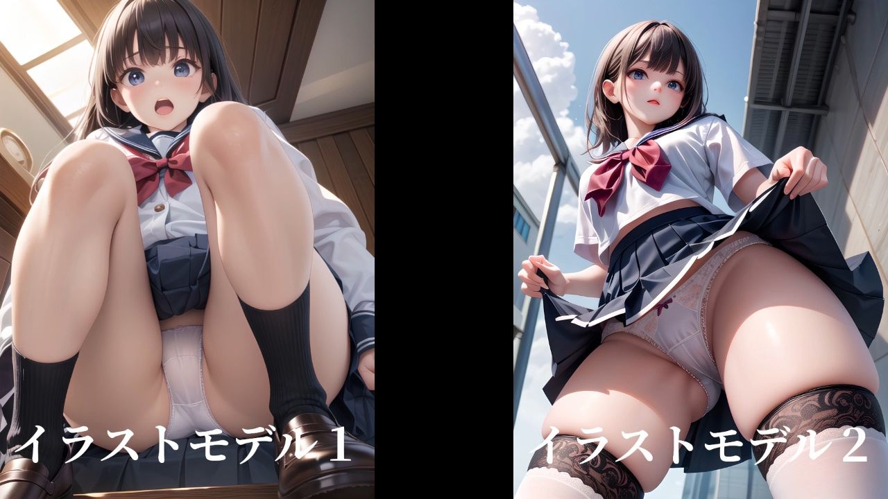 AIイラストパンチラ。『制服JK』 サンプル1ページ目