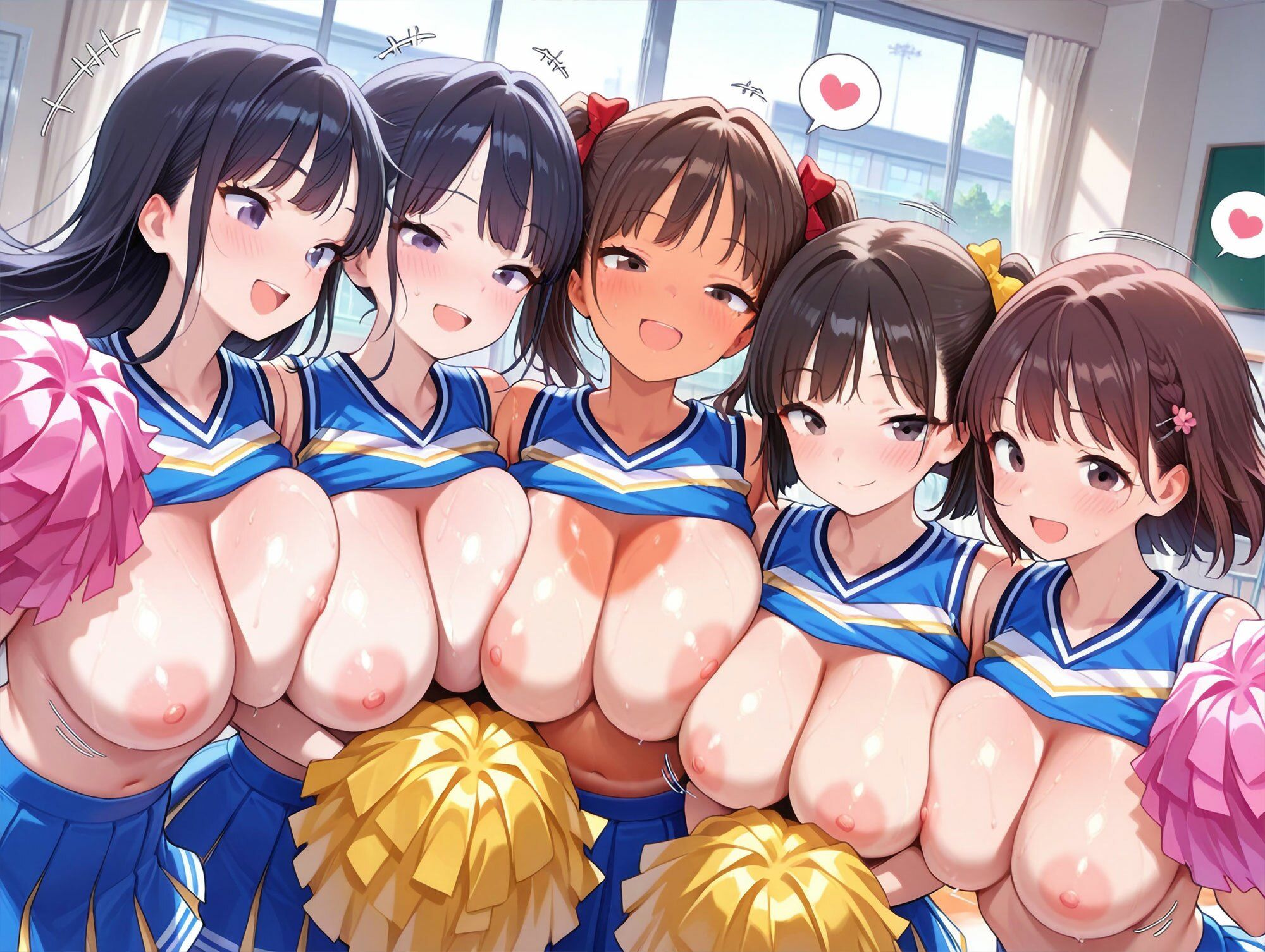 真巨乳ハーレム学園応援部のチア女子日常シーン特別編 サンプル4ページ目