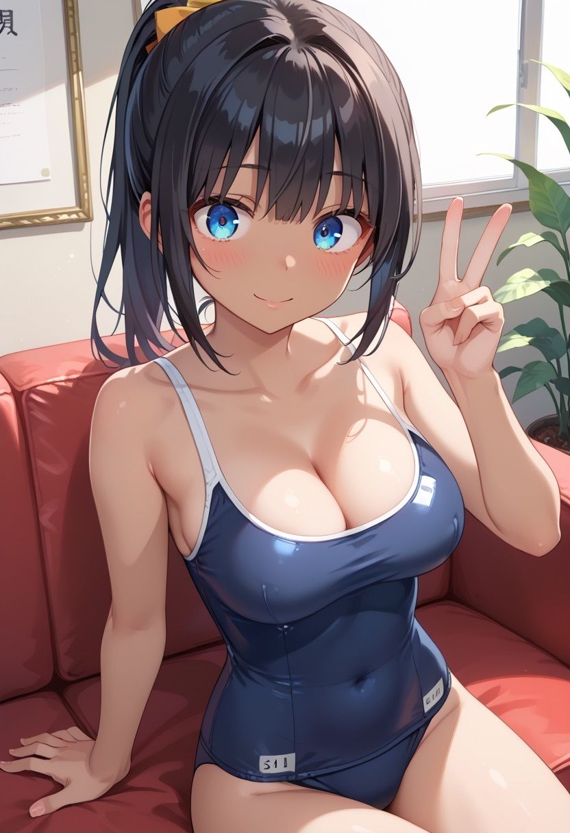 黒ギャルポニーテールを種付け！！  性育学園の褐色女子校生に生ハメ中出し性指導 サンプル1ページ目