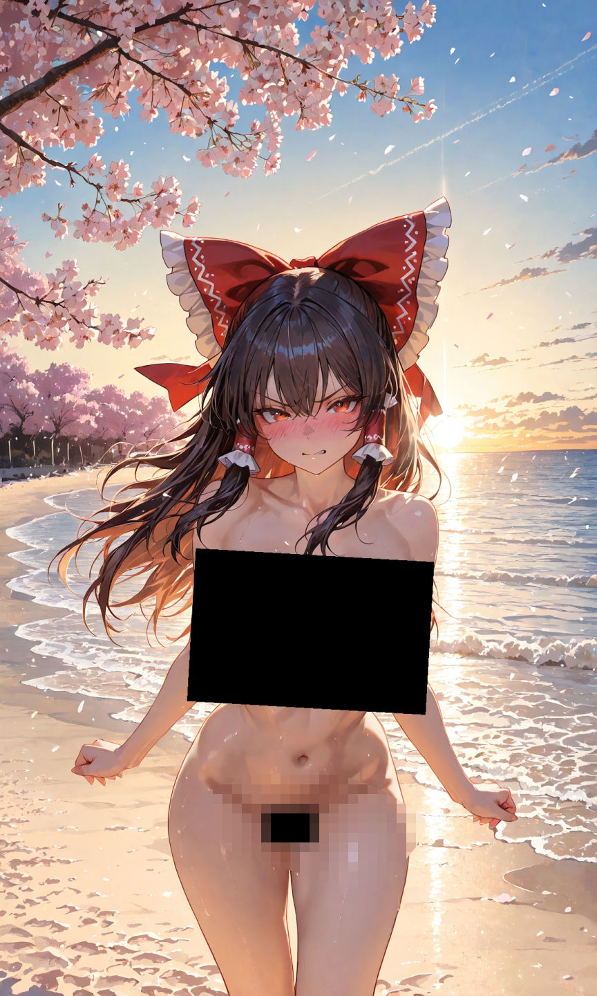 霊夢ちゃんのえっちな写真集vol.2〜春の晴れた朝の海編〜 サンプル3ページ目