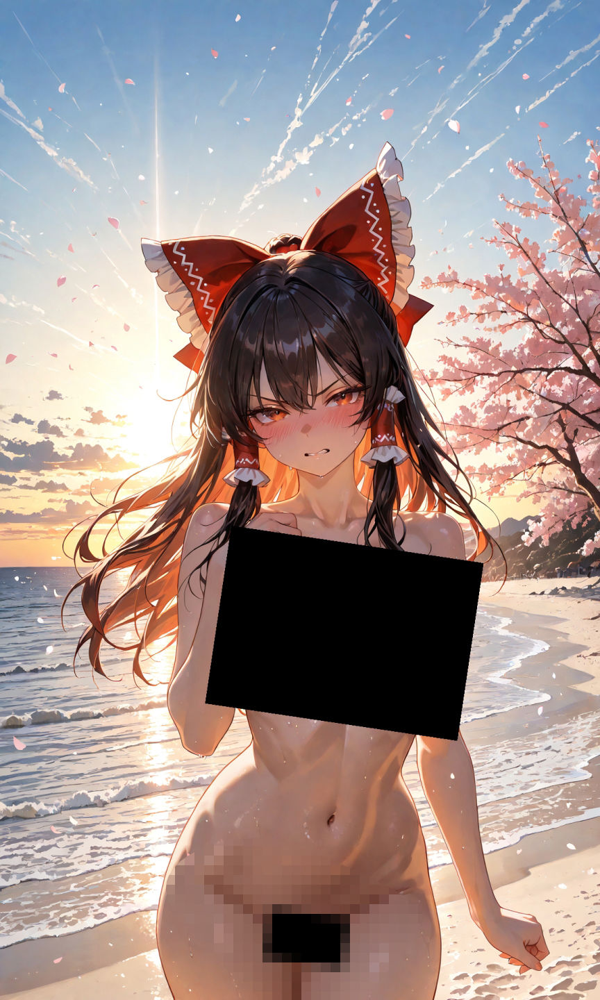 霊夢ちゃんのえっちな写真集vol.2〜春の晴れた朝の海編〜 サンプル5ページ目