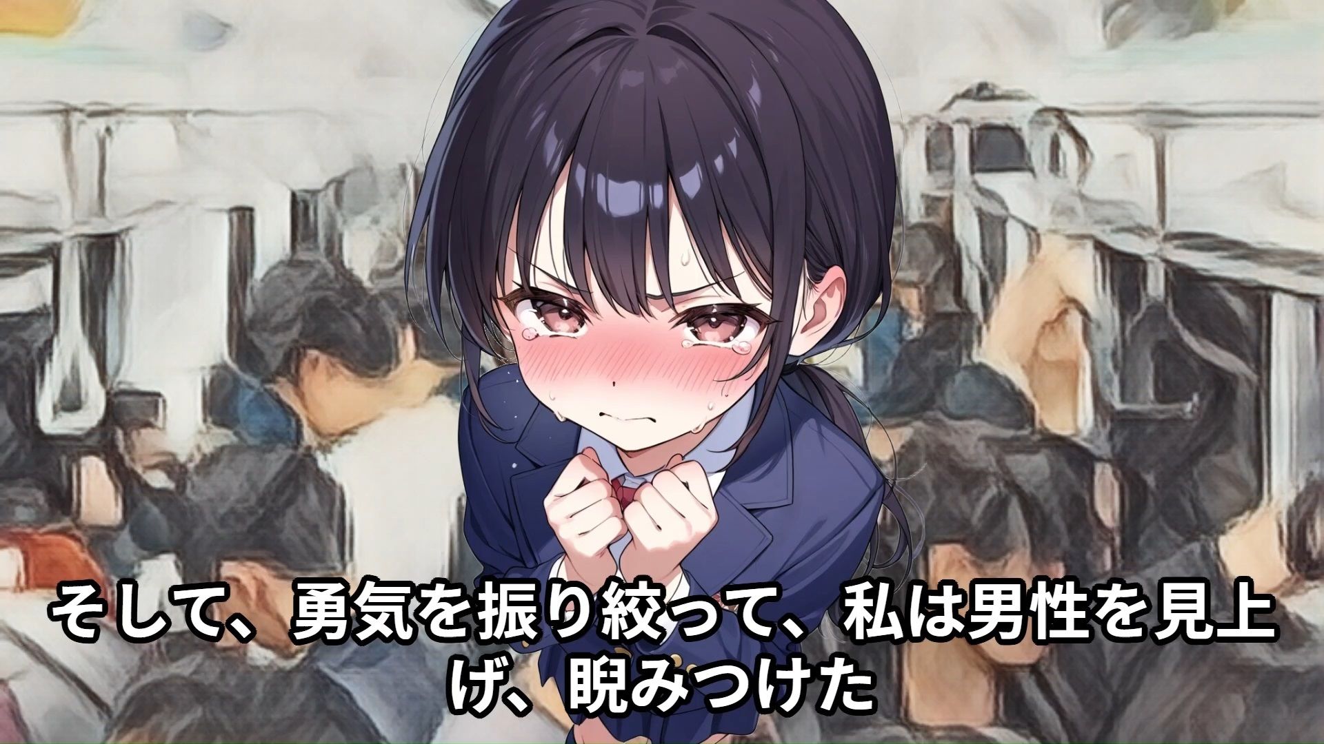 【羞恥体験告白】穢れを知らない新入生の女子学生を通学初日の満員電車で蹂躙した話（中編） サンプル2ページ目
