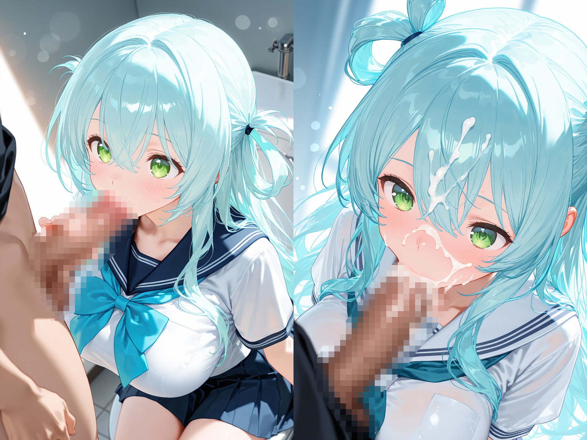 太いの大好き青髪ちゃん サンプル3ページ目