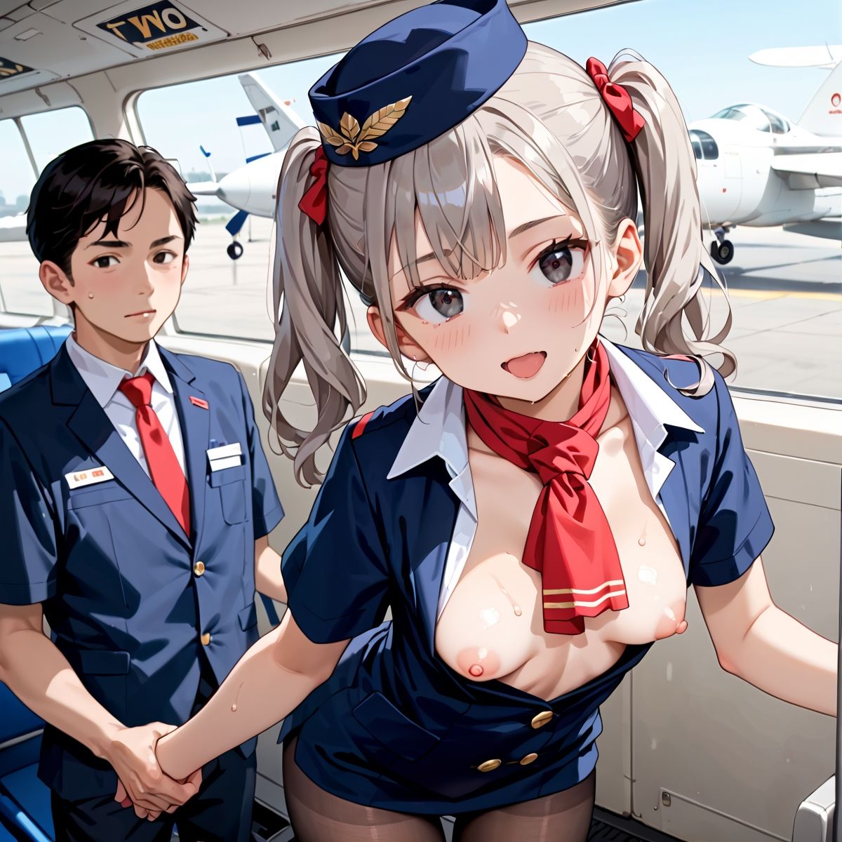魅惑の機内サービス！HなCAさんとイくまでロングフライト！？vol.5 サンプル6ページ目