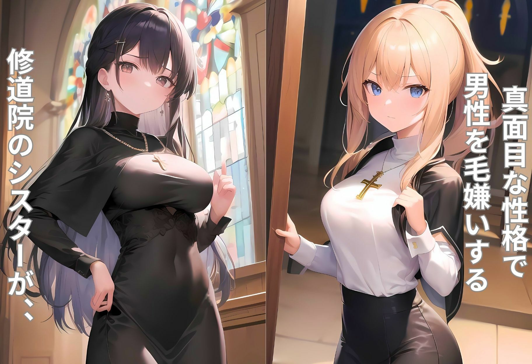 修道院のシスターがチン棒に服従した件【総集編】 サンプル1ページ目