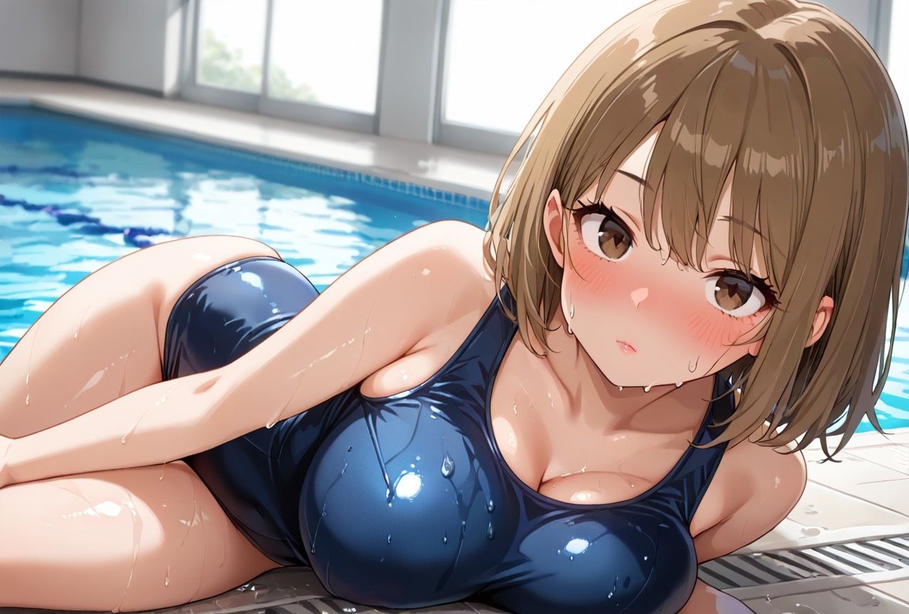 爆乳女子校生とスク水で生ハメ！ サンプル2ページ目