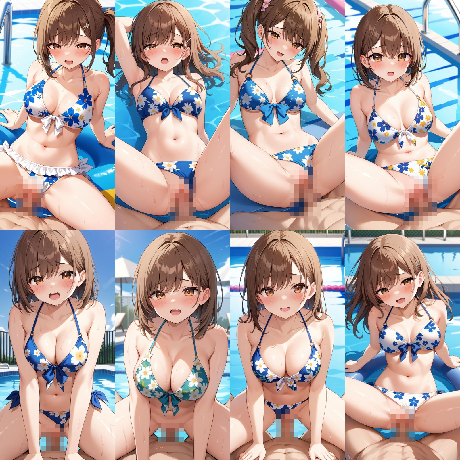 貸し切りプールで花柄ビキニエッチ【500枚】 サンプル5ページ目