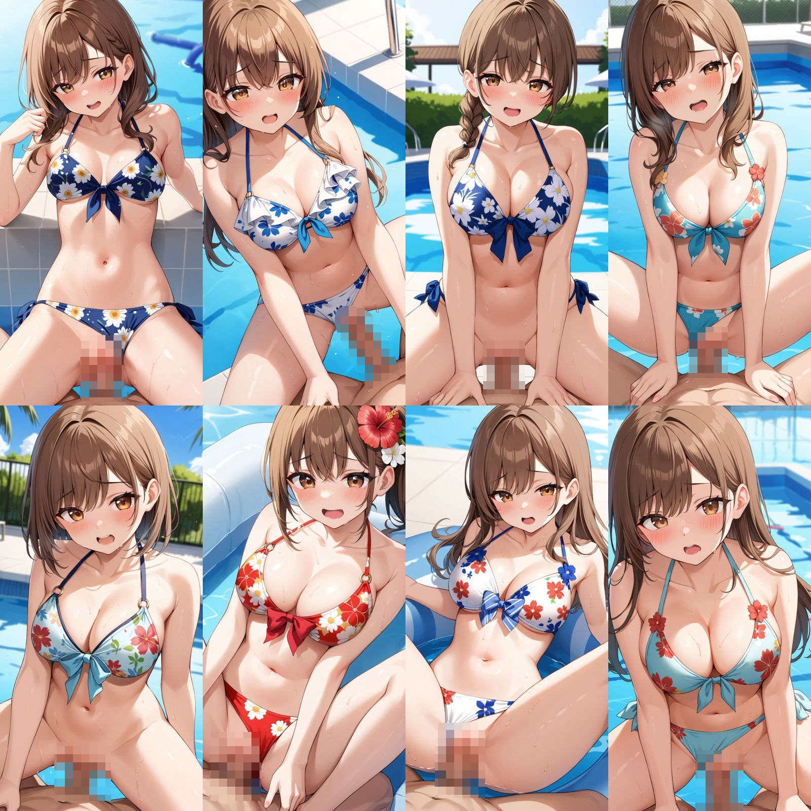 貸し切りプールで花柄ビキニエッチ【500枚】 サンプル6ページ目