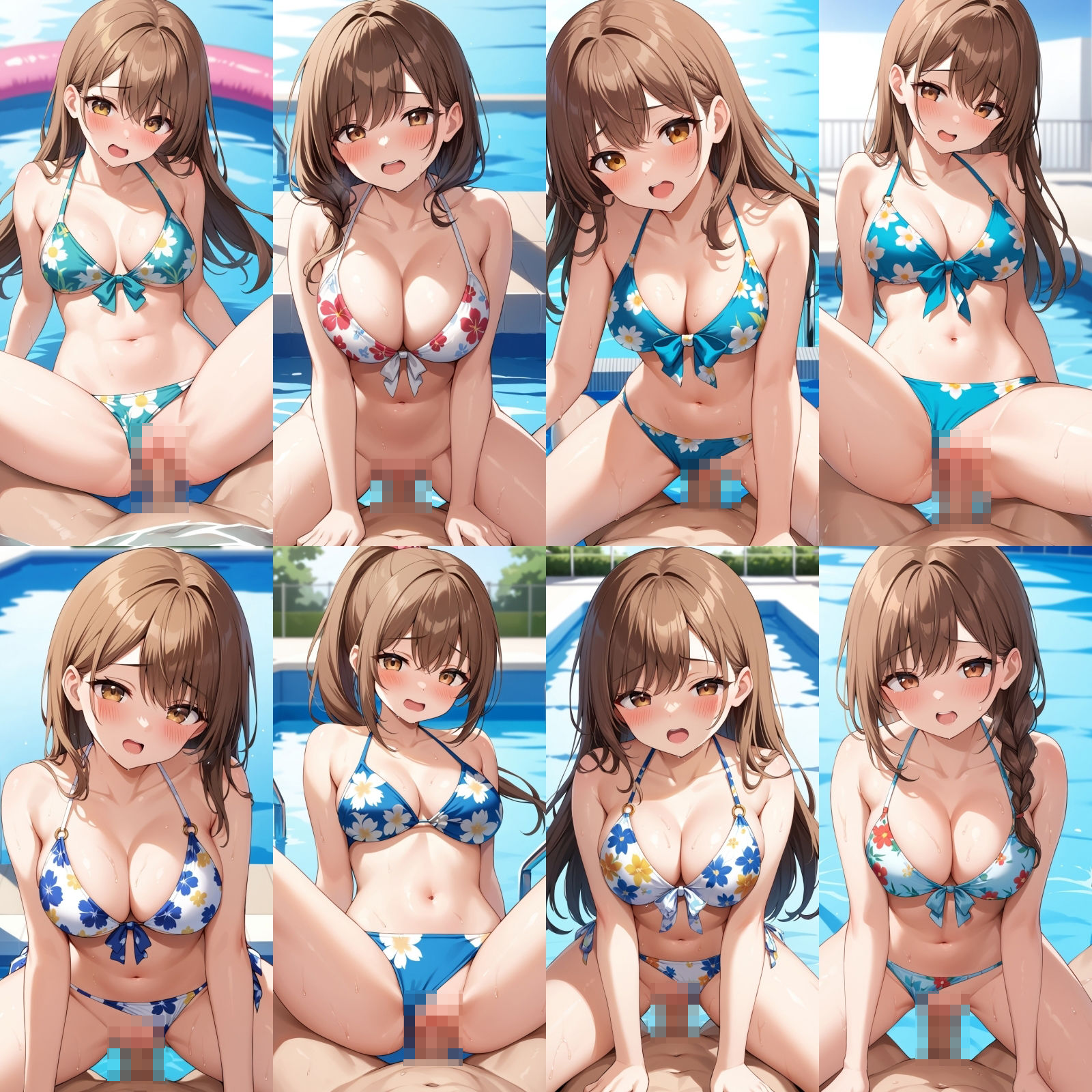 貸し切りプールで花柄ビキニエッチ【500枚】 サンプル8ページ目