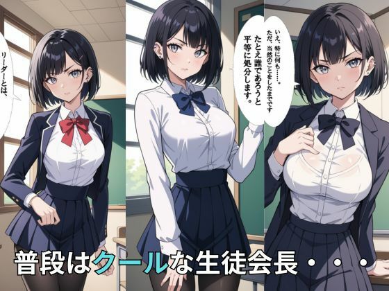 クーデレ生徒会長はお腹まわりを撫でられるとエッチな顔になっちゃう サンプル2ページ目