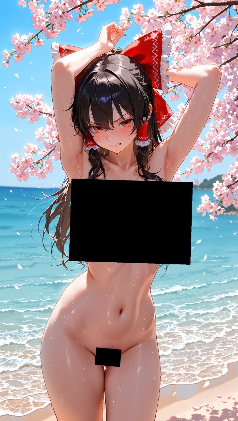 霊夢ちゃんのえっちな写真集vol.3〜春の晴れた朝の海編〜 サンプル2ページ目