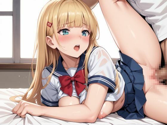金髪のJKに種付けをする サンプル4ページ目