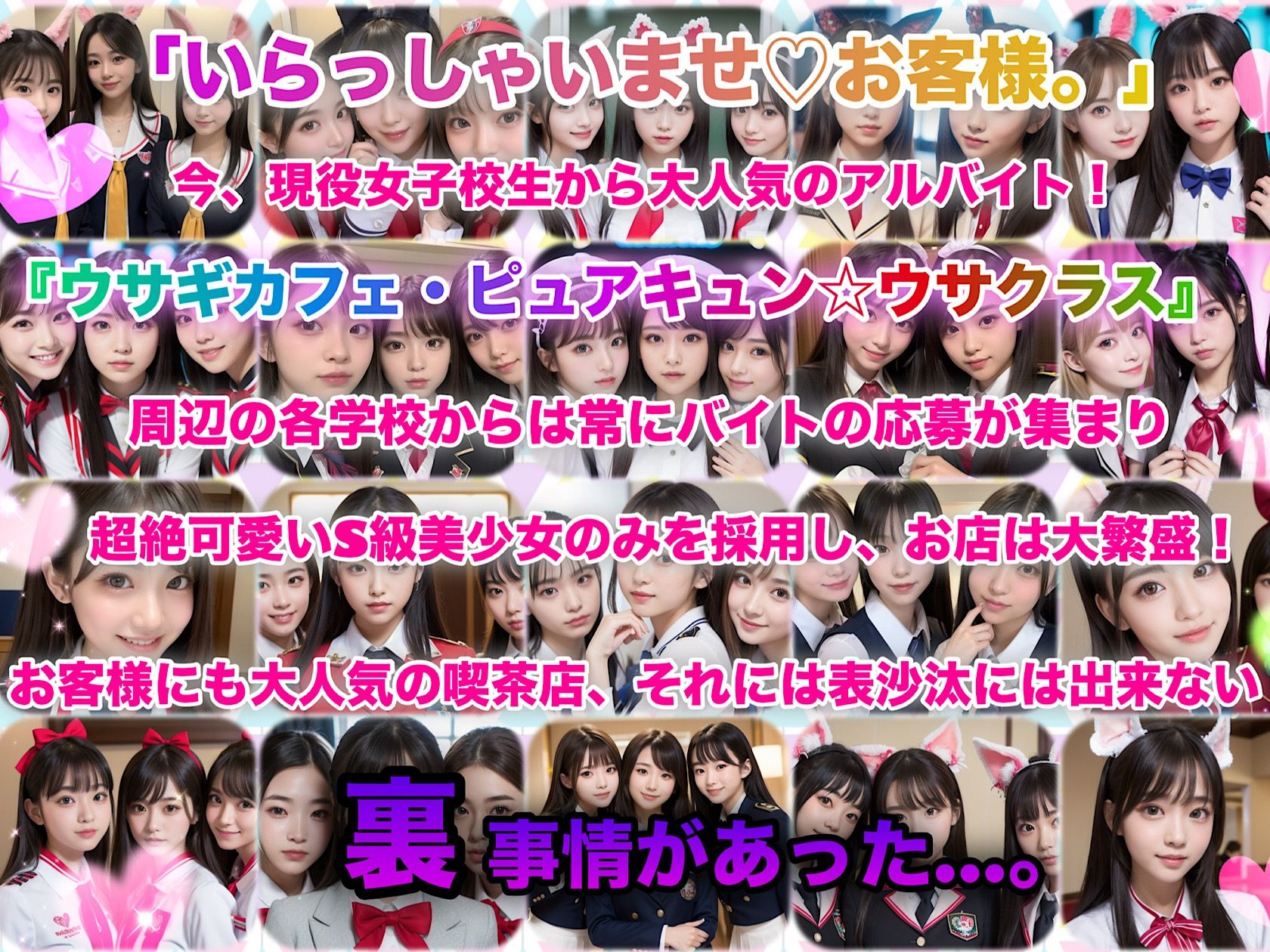 学校、親には絶対！内緒、女子校生バニーカフェ裏バイト！〜お客様、ご注文のJ◯おま◯こです！〜 サンプル2ページ目