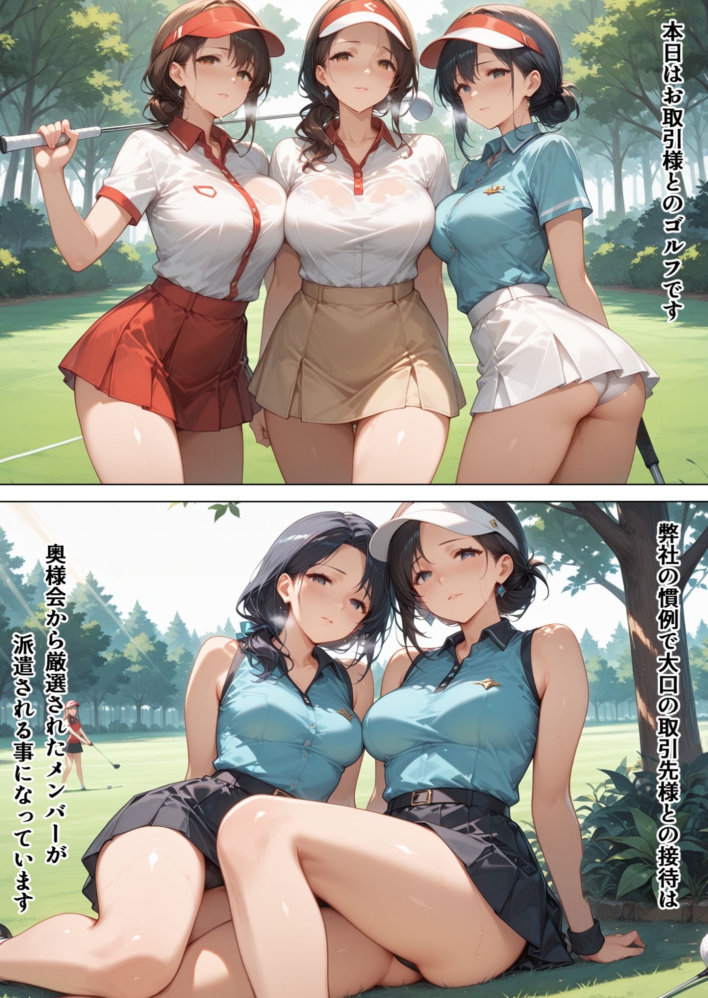 爆乳ミセス 性接待ゴルフ編 vol.14【セリフ入有】 サンプル1ページ目