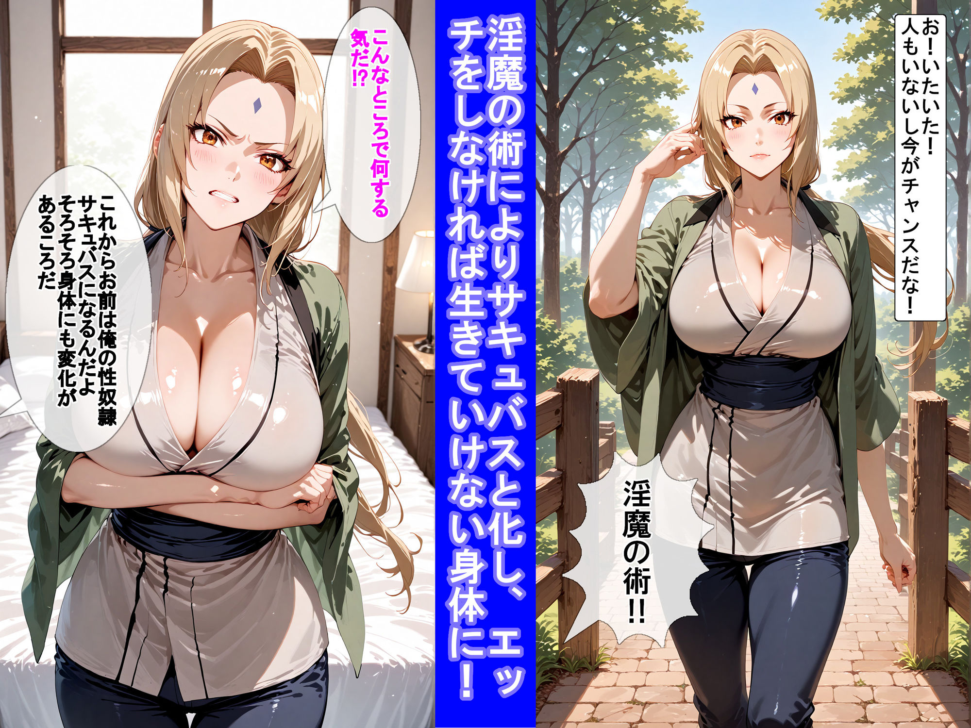 淫魔の術でサキュバス化した綱〇を好き放題する話 サンプル1ページ目