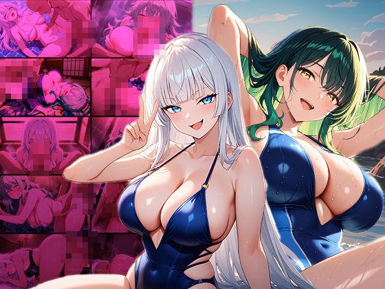 爆乳ホワイトヘアグラドルと緑髪美女が個撮で淫らに孕ませSEX【4K】 サンプル1ページ目
