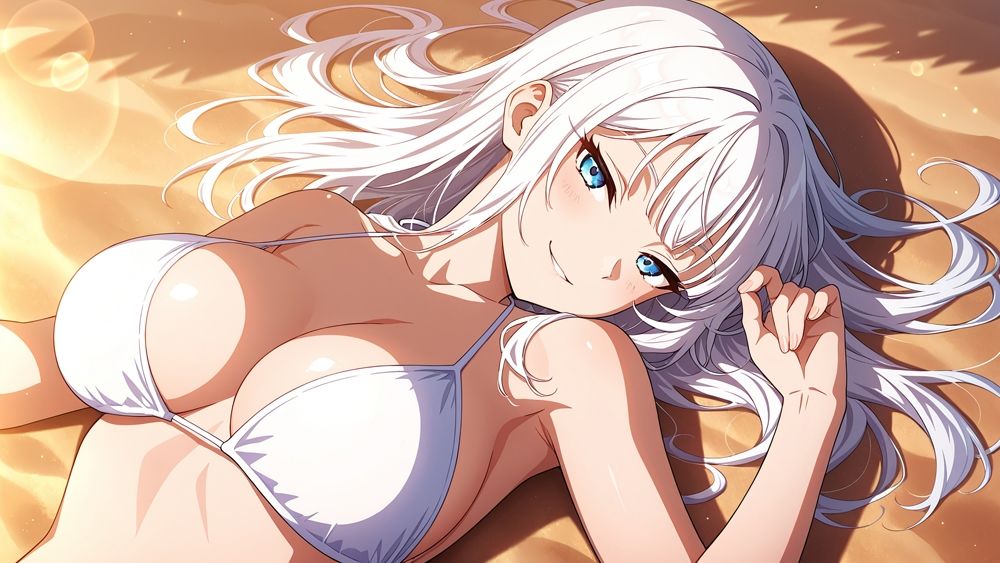 爆乳ホワイトヘアグラドルと緑髪美女が個撮で淫らに孕ませSEX【4K】 サンプル4ページ目
