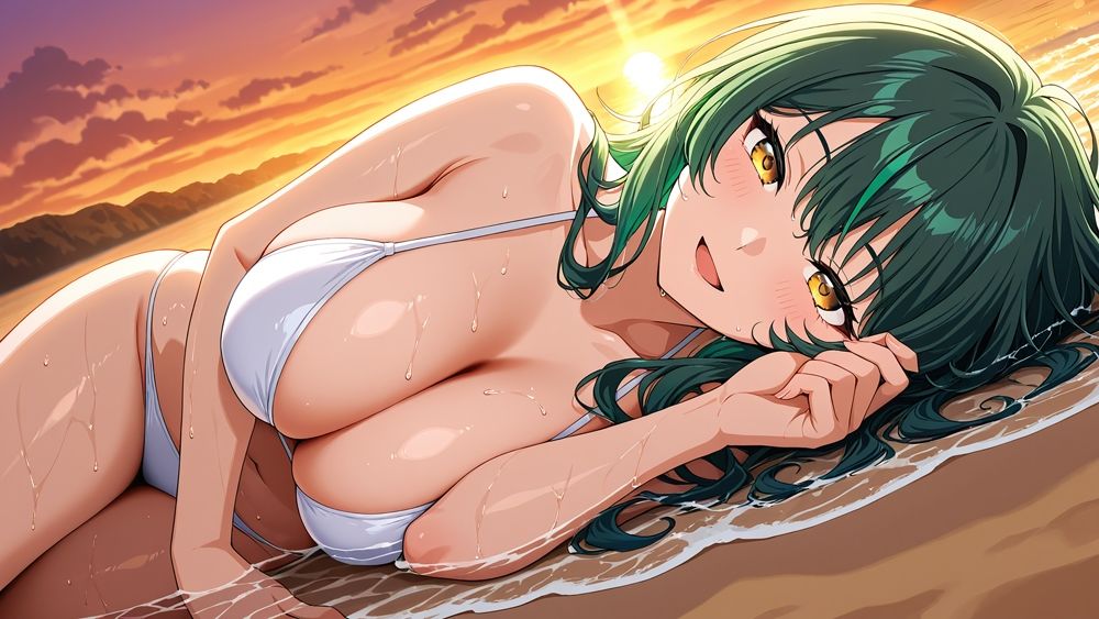 爆乳ホワイトヘアグラドルと緑髪美女が個撮で淫らに孕ませSEX【4K】 サンプル5ページ目
