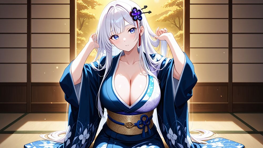 爆乳ホワイトヘアグラドルと緑髪美女が個撮で淫らに孕ませSEX【4K】 サンプル6ページ目