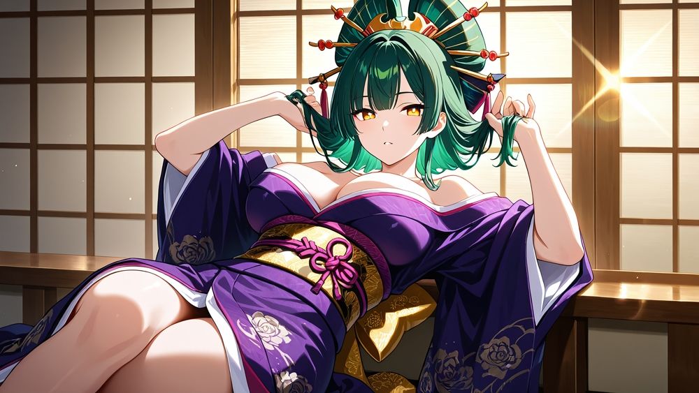 爆乳ホワイトヘアグラドルと緑髪美女が個撮で淫らに孕ませSEX【4K】 サンプル7ページ目
