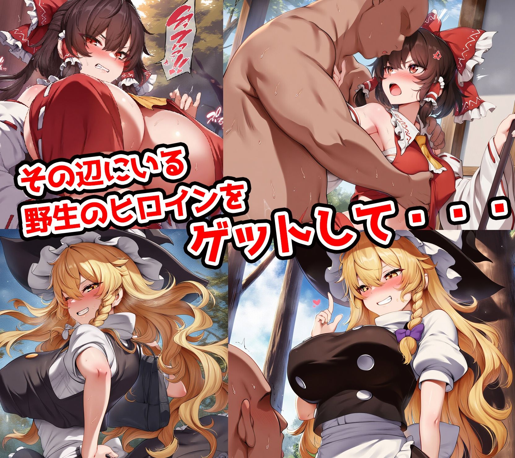 野生少女 博麗○夢＆霧雨魔○沙 快楽堕ち画像集 419枚 サンプル1ページ目