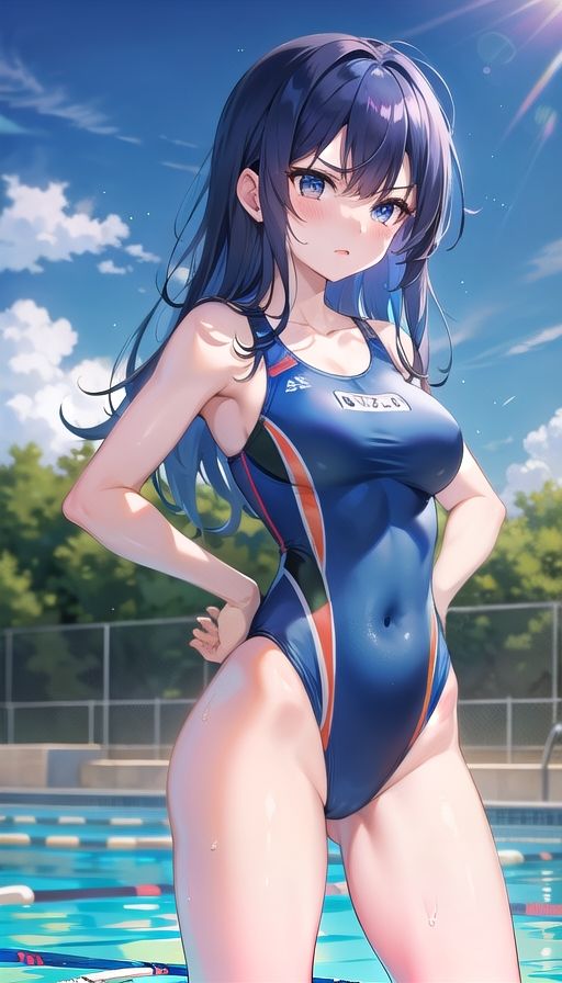 青髪ツンデレ競泳水着 サンプル3ページ目