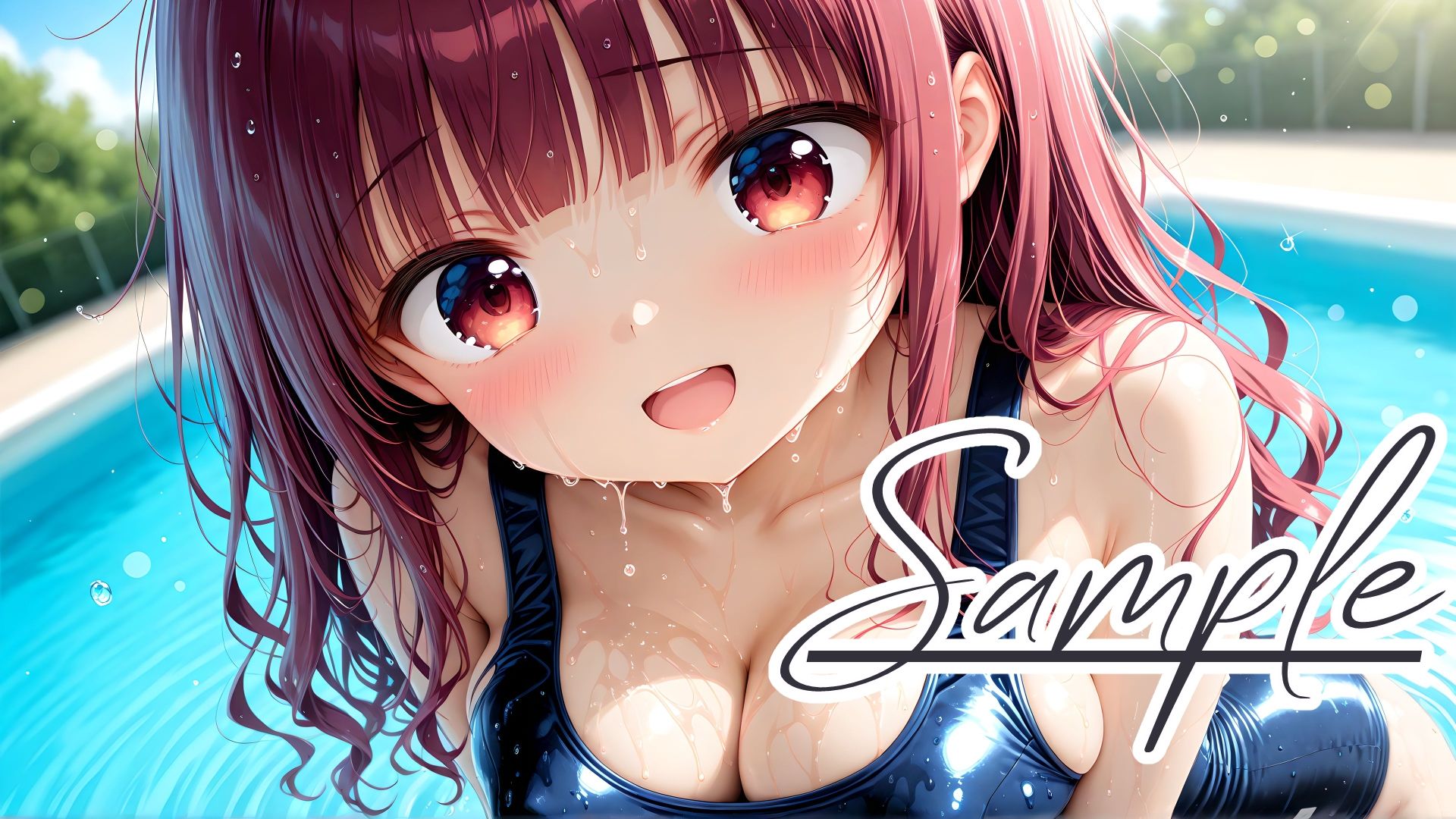 スクール水着の彼女と白濁まみれのプールえっち CGコレクション サンプル4ページ目