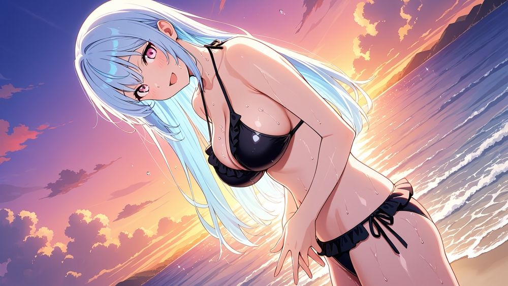 巨乳赤髪＆水色髪グラドルがカメラマンと秘密の中出し撮影【4K】 サンプル5ページ目