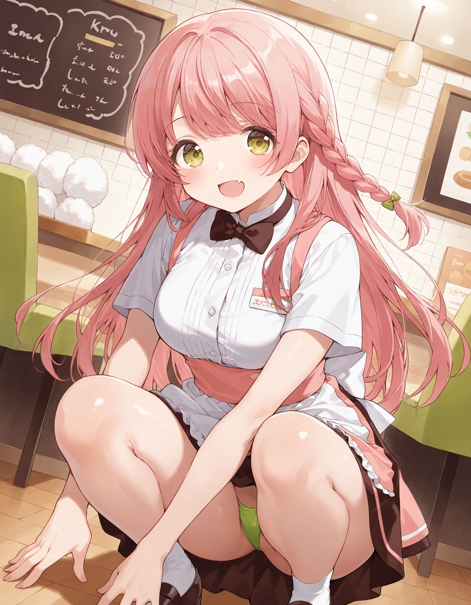 ウェイトレスのしゃがみパンチラ サンプル2ページ目