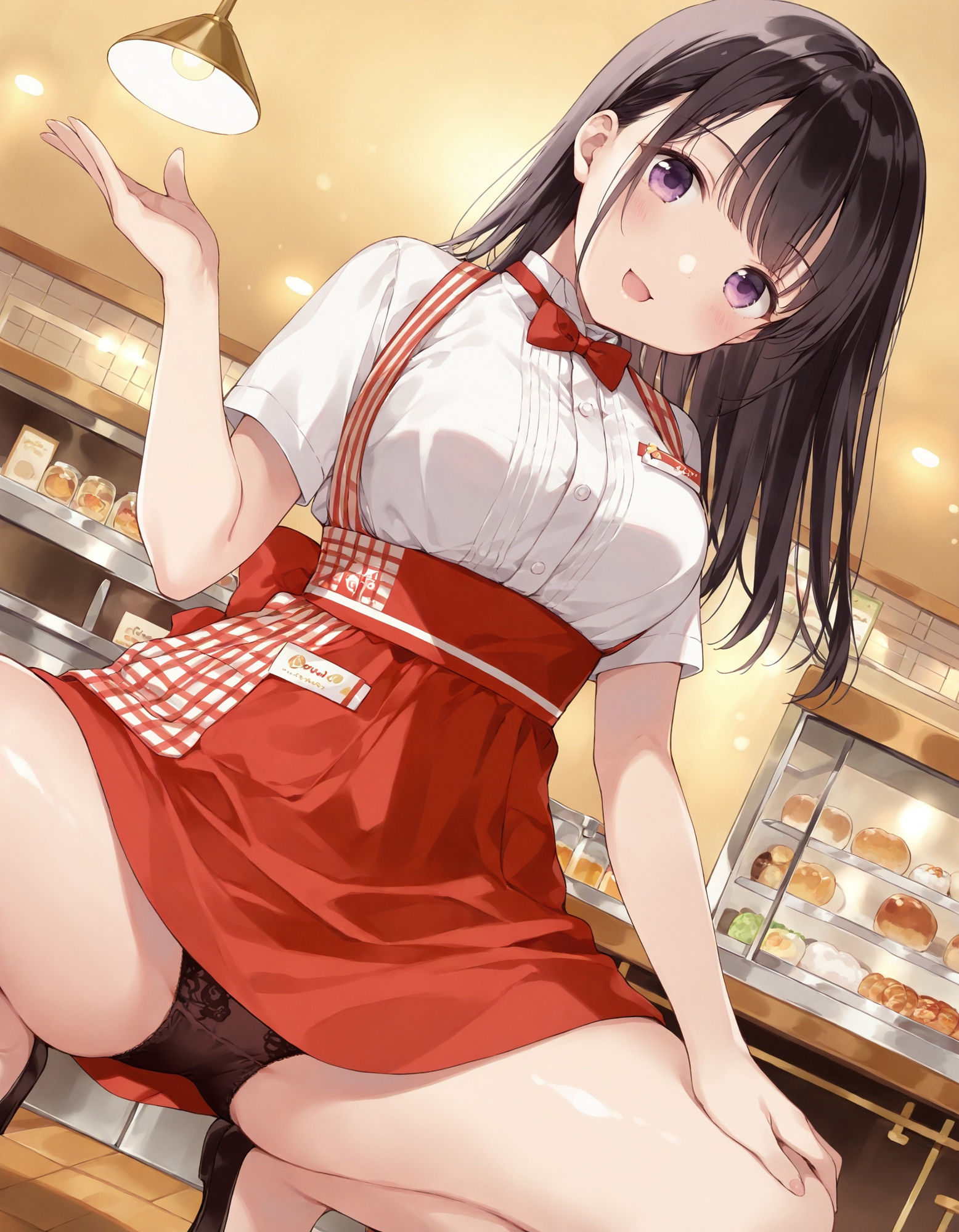 ウェイトレスのしゃがみパンチラ サンプル5ページ目