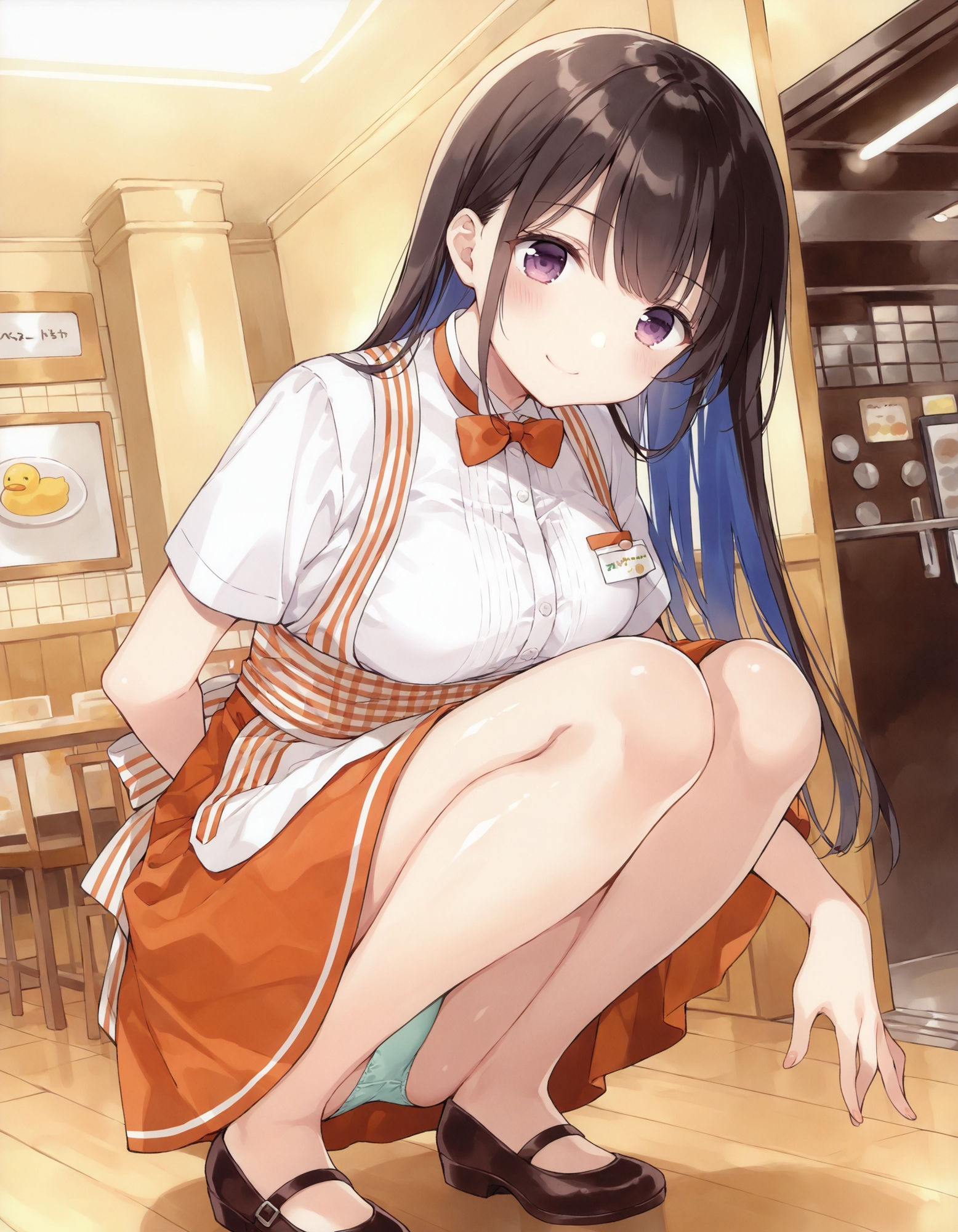 ウェイトレスのしゃがみパンチラ サンプル8ページ目