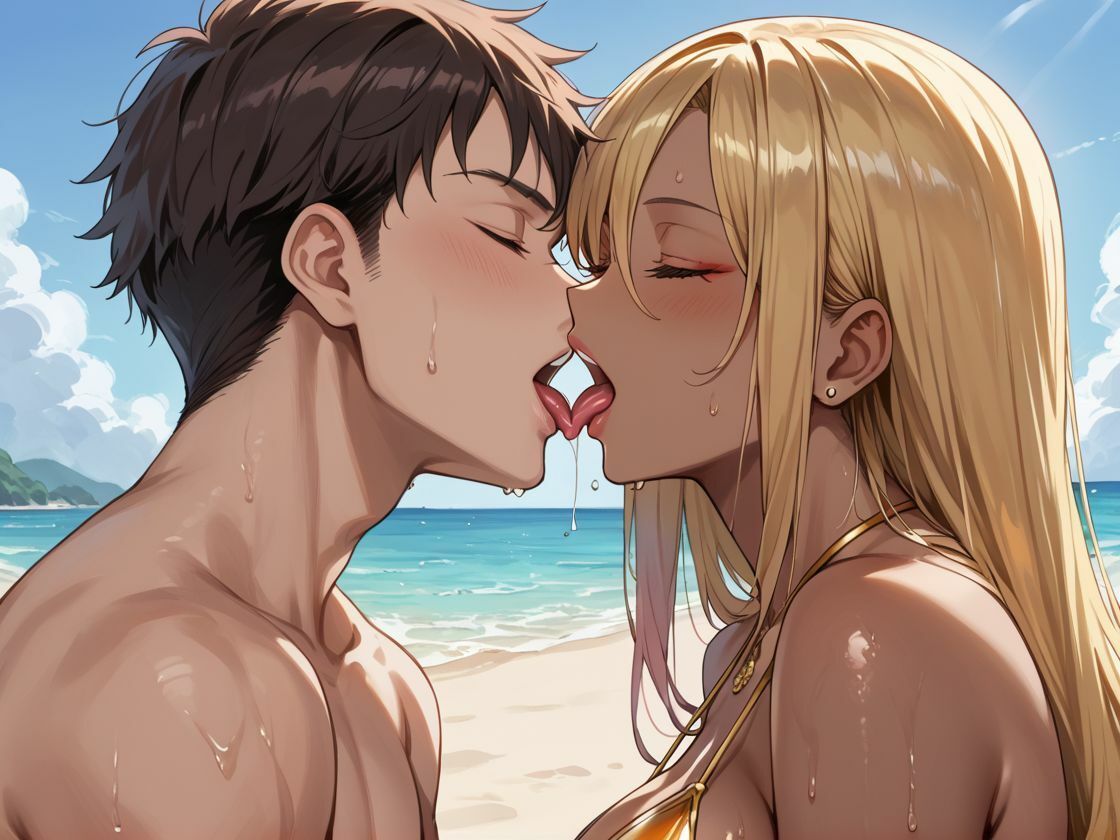 強気黒ギャル 真夏のビーチでアツアツSEX サンプル2ページ目
