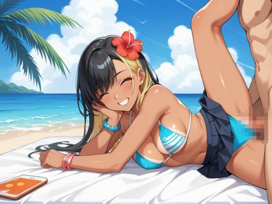 水着を着たギャルと海で孕ませセックスする サンプル4ページ目