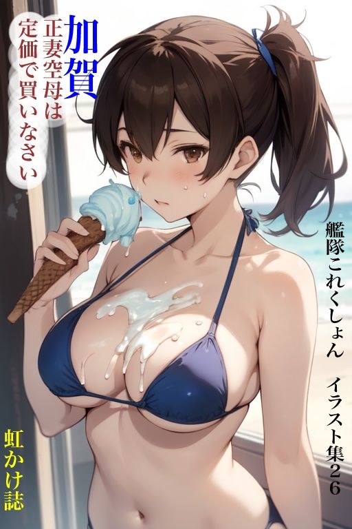 虹かけ誌  艦隊〇れくしょん  イラスト集26 加賀  正妻空母は定価で買いなさい サンプル1ページ目