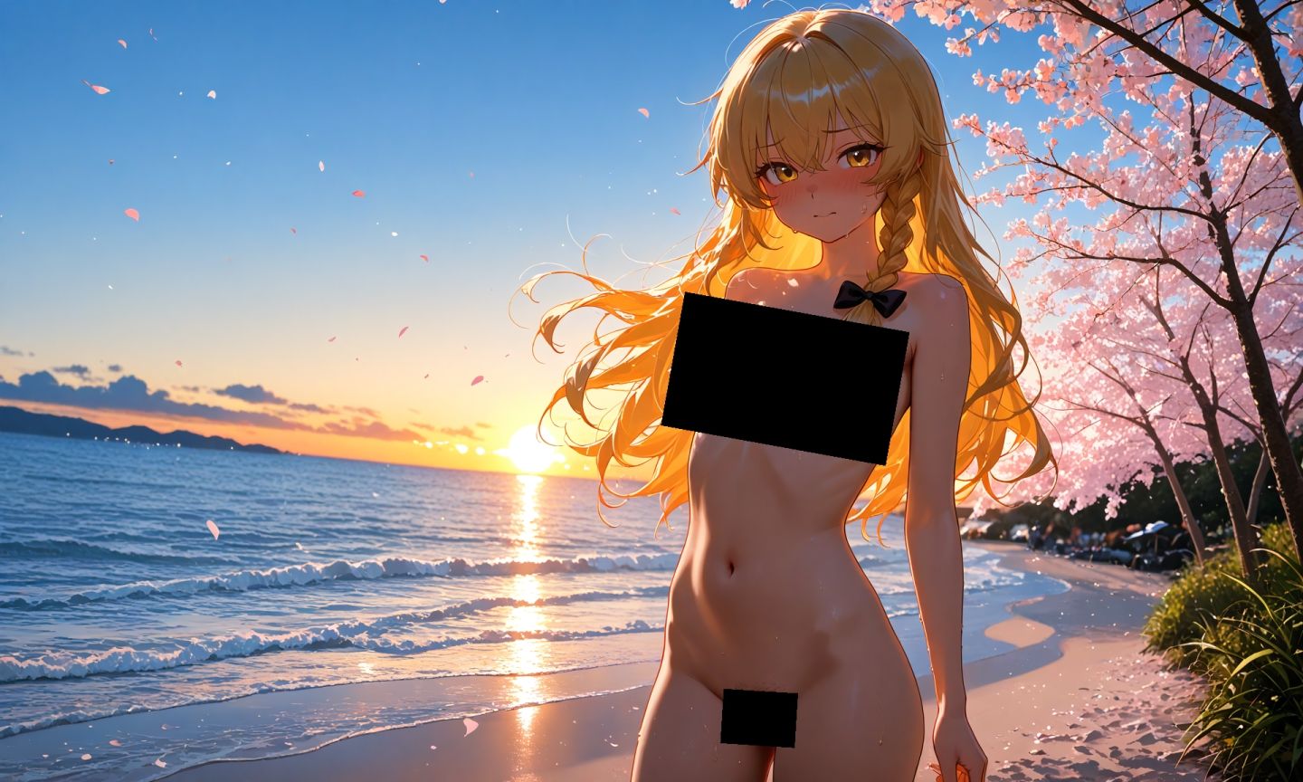 魔理沙ちゃんのえっちな写真集vol.4〜春の晴れた夕方の海編〜 サンプル1ページ目