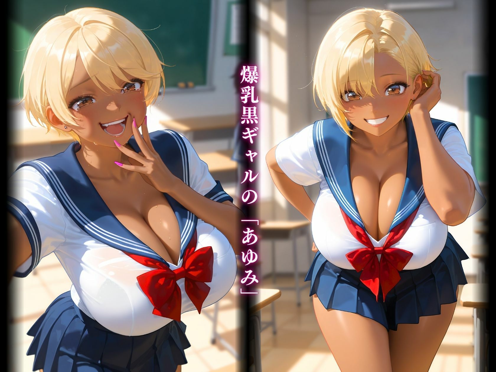 ブルマ越しの熱ぷり尻デカパイ黒ギャル快楽濡れ サンプル1ページ目