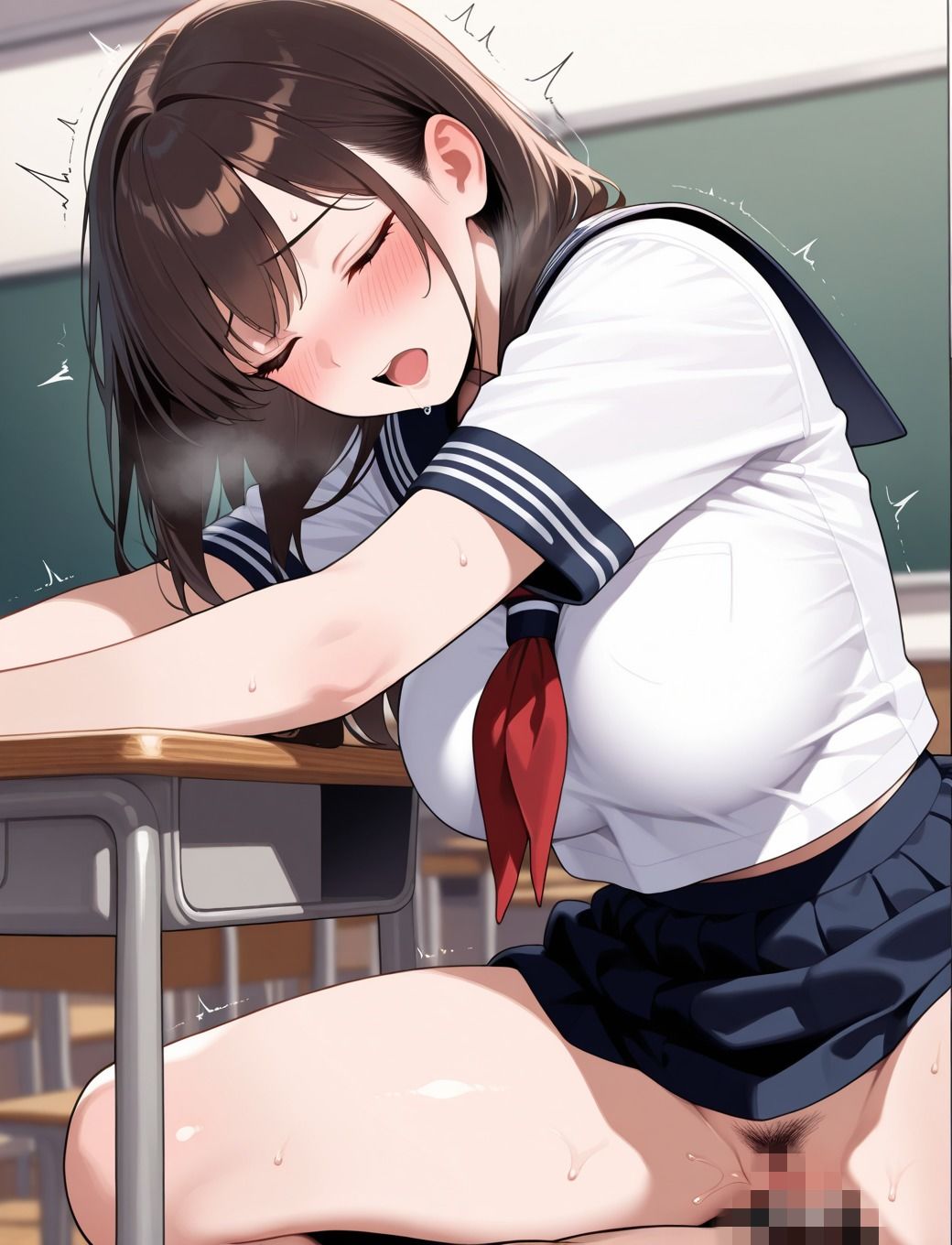ノーブラぽろり  「巨乳しかかたん。」おっぱい学園 サンプル4ページ目