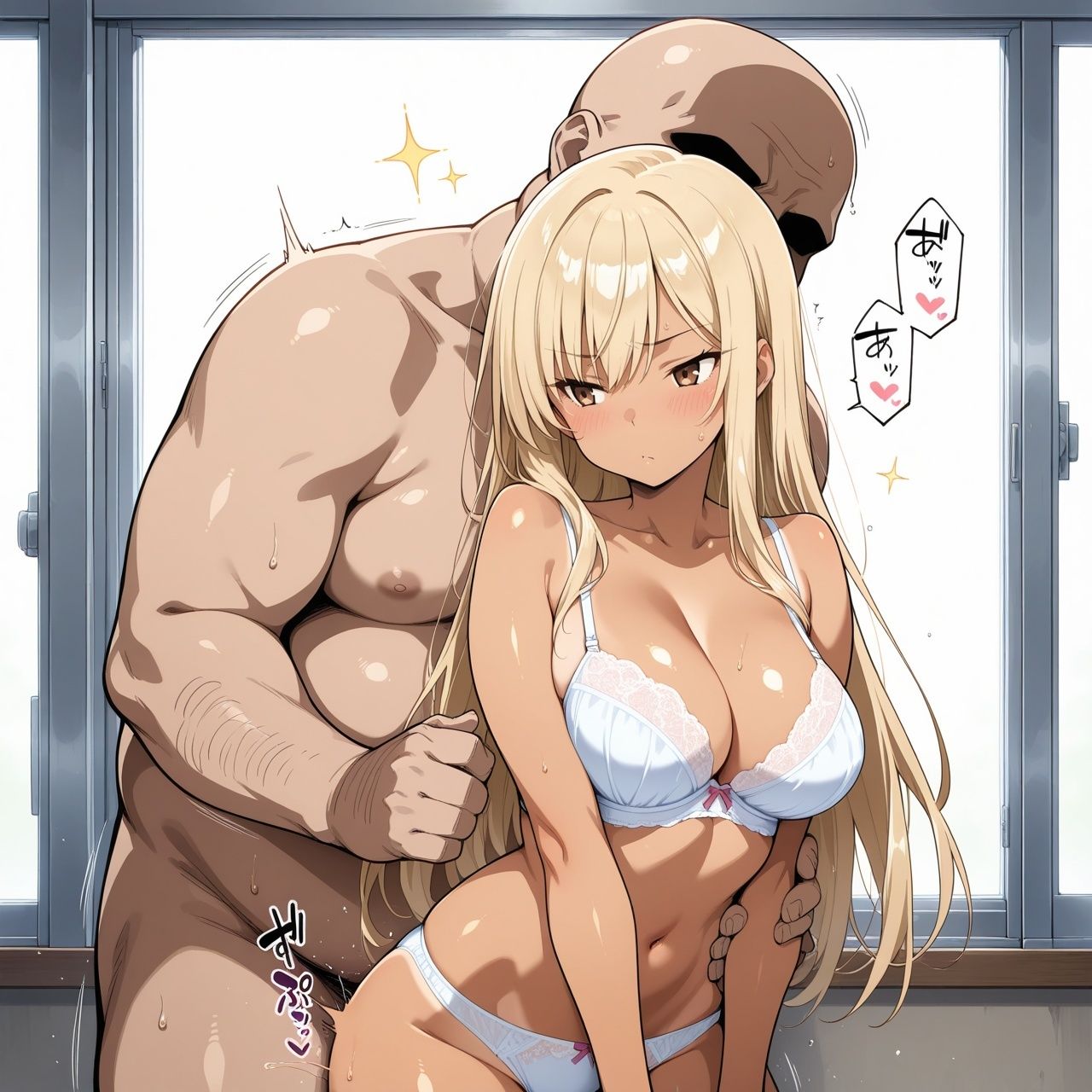 女子校生とキモいオジ  黒ギャルとキモオジ先生編 サンプル7ページ目