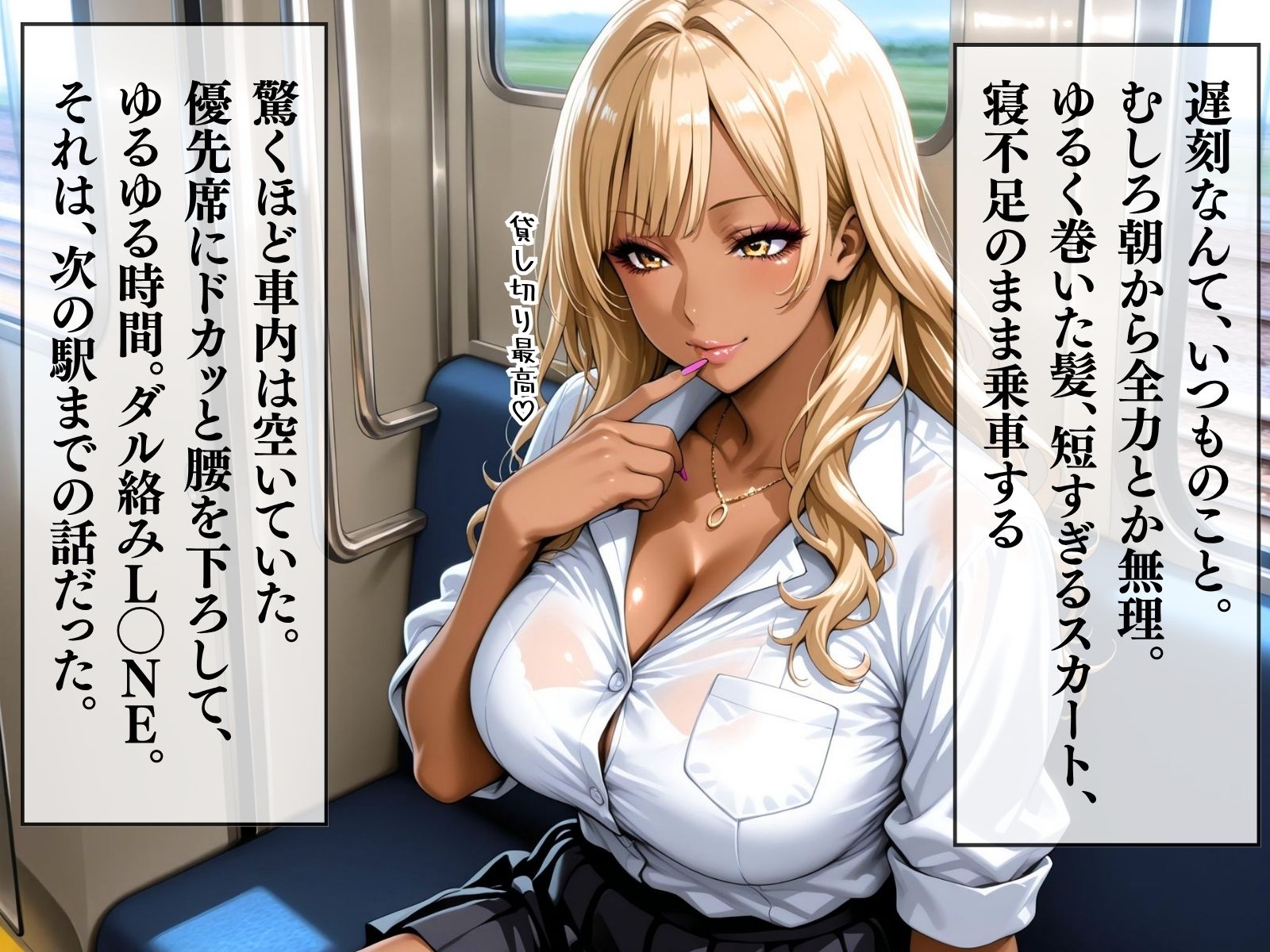 集団恥姦通学電車 金髪ギャル編 サンプル1ページ目