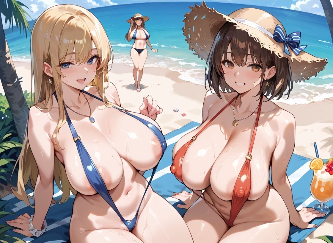 ギャルビーチでハーレム種付け サンプル6ページ目