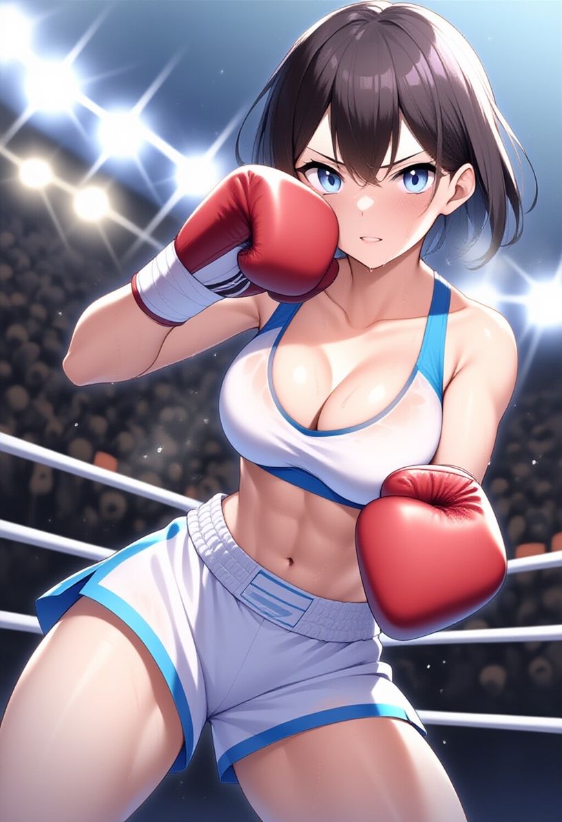 女子ボクシング美少女AIイラストコレクション1 立ち絵編 サンプル1ページ目