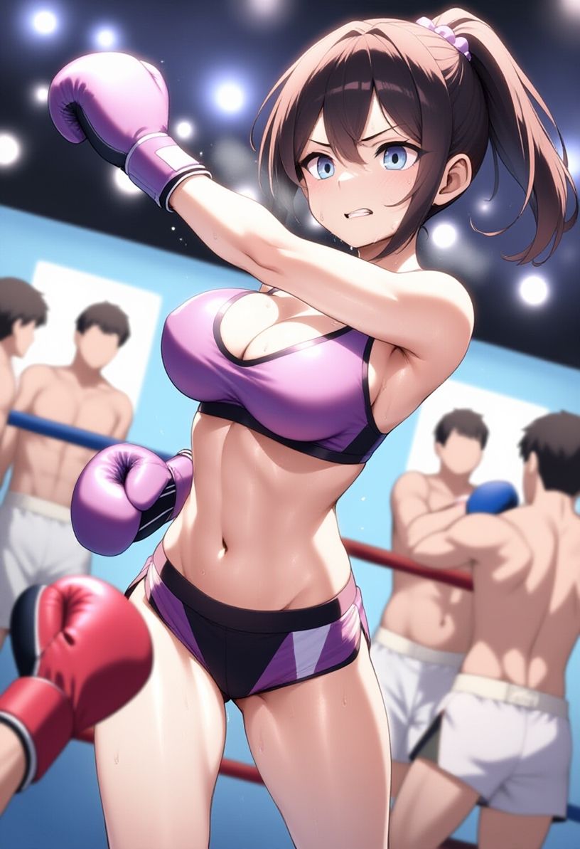 女子ボクシング美少女AIイラストコレクション1 立ち絵編 サンプル2ページ目