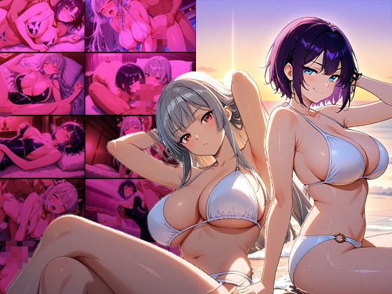 巨乳銀髪モデルと紫髪美女がカメラマンとホテルで中出し撮影会【4K】【400枚収録】 サンプル1ページ目