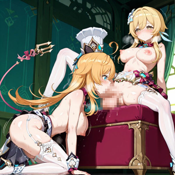 ほ〇る×エ〇コフィエ ふたなり百合CG集 サンプル5ページ目