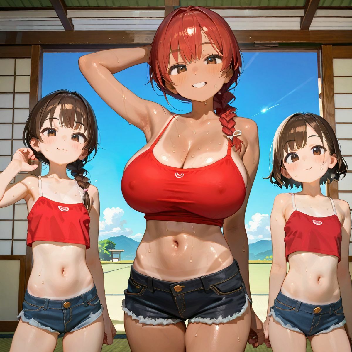 爆乳ギャルと田舎で子作りハーレム生活02 サンプル4ページ目